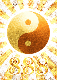 最強最高金運風水 陰陽太極図 幸運の888