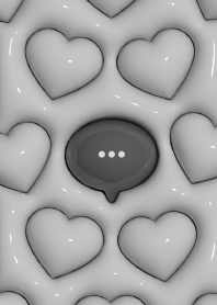 Plump heart pattern [Black & Gray]