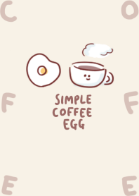 簡單的 咖啡 煎雞蛋 淺褐色的