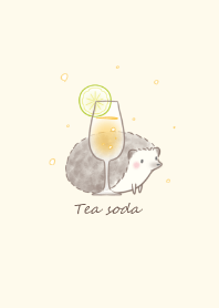 Hedgehog and Tea soda -yellow-