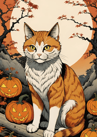 Ukiyo-e - Halloween cat aa41bF