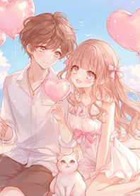 ⭐海辺のラブラブカップルと告白バルーン❤️