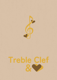 Treble Clef&heart Sepia
