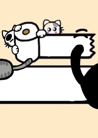Toilet paper & Small cats..Light beige