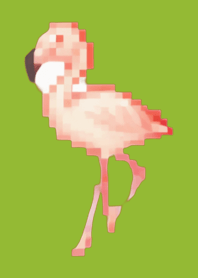 Flamingo Pixel Art Theme  Green 03