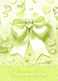 Sparkling Hearts & Ribbons -  Green 1