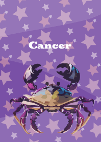 Cancer constellation on purple