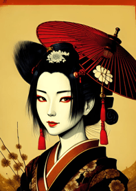 Geisha in sakura kimono 1bF5B4