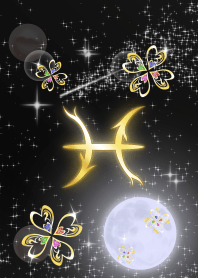 Fortune up Pisces mark and four leaves