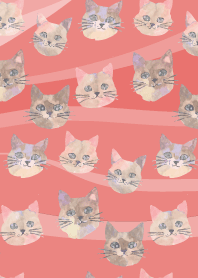 Whimsical Cats2 on red