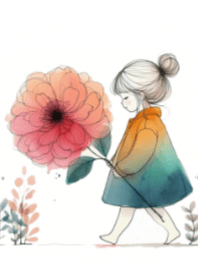 Girl and Flower V.15