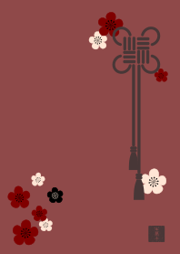 |改| 和風圖案03 (梅花) + 紅色