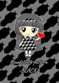 Houndstooth pattern -BLACK-