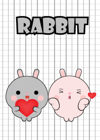 Mini Cute Gray Rabbit & Pink Rabbit