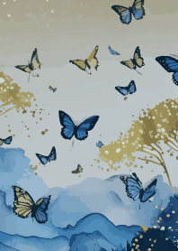 Butterfly World on blue