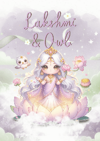 พระแม่ลักษมี และนกฮูกคู่ใจ (สีม่วง)