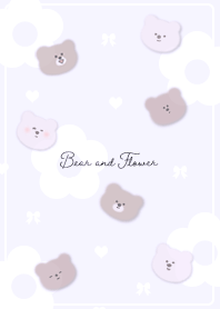 Simple Bear and Flower purple05_2