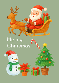 Merry Christmas(grey green)