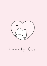 Cat in Heart(line)/dull pink black.