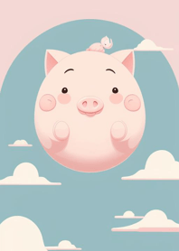 Babi merah muda yang bahagia n4bAn