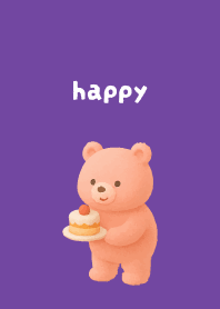 Pink Bear2 on purple