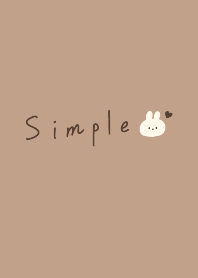 シンプルうさぎ・ベージュ×ブラウン