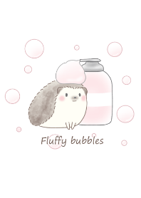 Hedgehog and fluffy bubbles -pink-