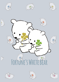 Beige & Blue / Fortune's white bear