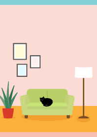 Cat on the sofa on P&B