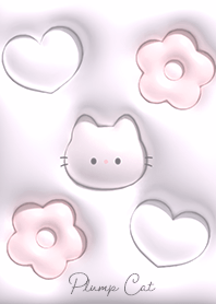 pinkpurple Cat, flower and heart 06_2