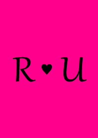 Initial "R & U" Vivid pink & black.