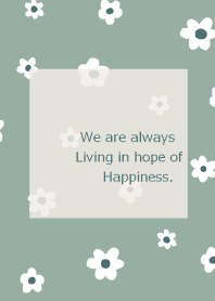 flower pattern /green beige