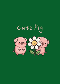 Cute Pig Daily life(forest green)