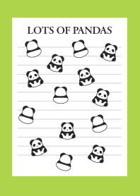LOTS OF PANDAS NOTEBOOK/RED/GREEN