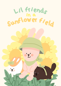 Lil friends in a Sunflower field