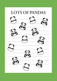 LOTS OF PANDAS NOTEBOOK/GREEN/YELLOW