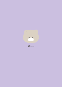 簡單的泰迪熊 紫色 米色 棕色