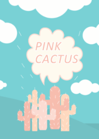 pink cactus and blue