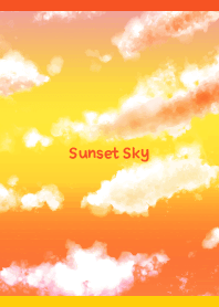 夕暮れの空の着せかえB 赤と黄色