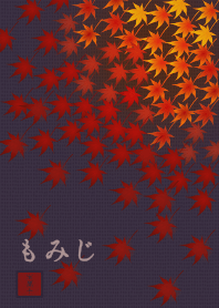 |改| 和風圖案08 (紅葉) + 海軍藍色 |os