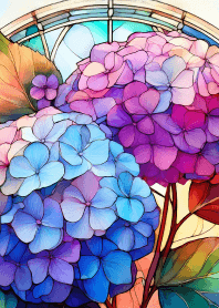 Stained Glass -Colorful Hydrangea- Vol.1