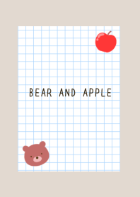 BEAR AND APPLE GRAPH PAPER-BEIGE