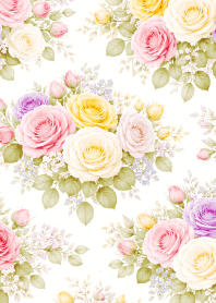 rose pattern02 white