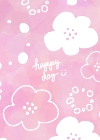 Handwriting floral watercolor Pink5 Japa