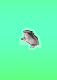 Chibi Hamster Blue Green