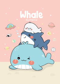 วาฬ & เดอะแก๊งค์แมวน้ำกับฉลาม (สีชมพู)