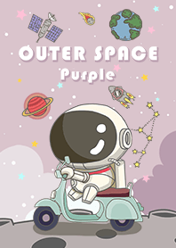 浩瀚宇宙-可愛寶貝太空人-摩托車-紫色星空4
