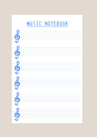 COBALT BLUE COLOR MUSICAL NOTES/BEIGE
