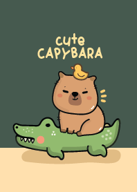 Capybara kawaii : Mid night green