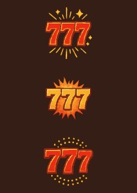 Lucky number 777 on brown